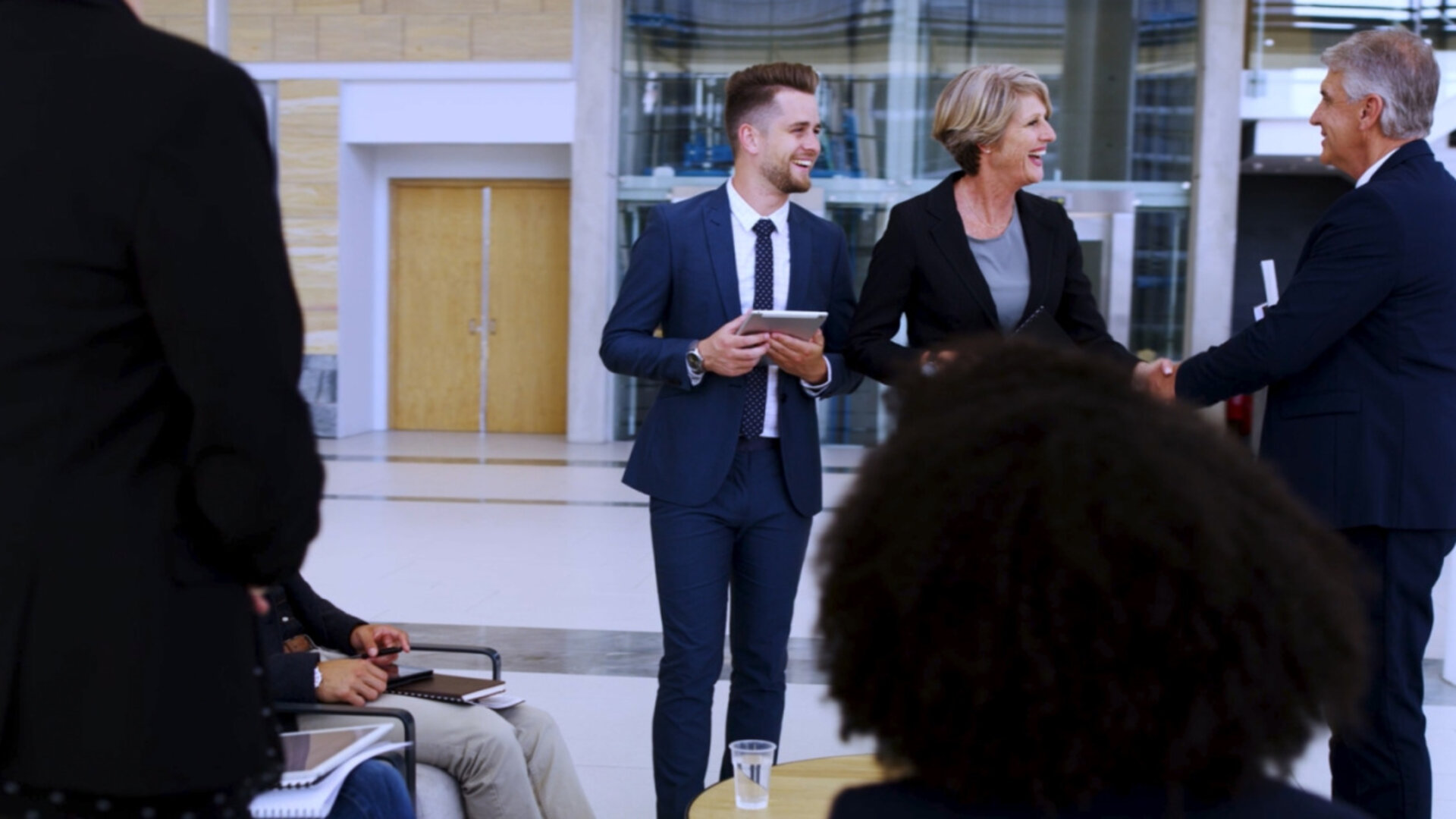 many business people are talking to each other